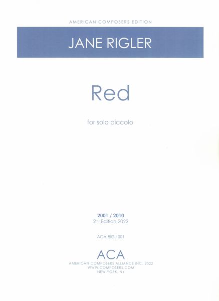 Red : For Solo Piccolo (2001/2010).