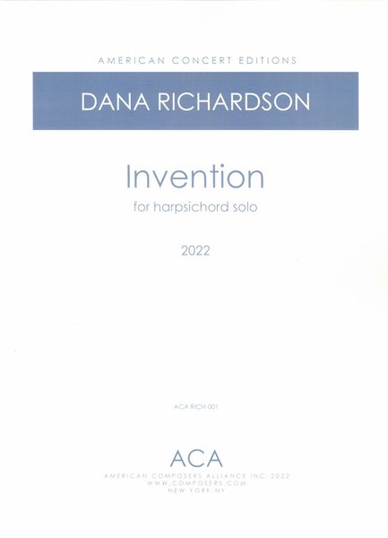 Invention : For Harpsichord Solo (2022).