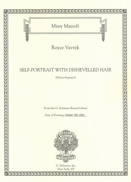 Self-Portrait With Dishevelled Hair : For Mezzo-Soprano and Piano.
