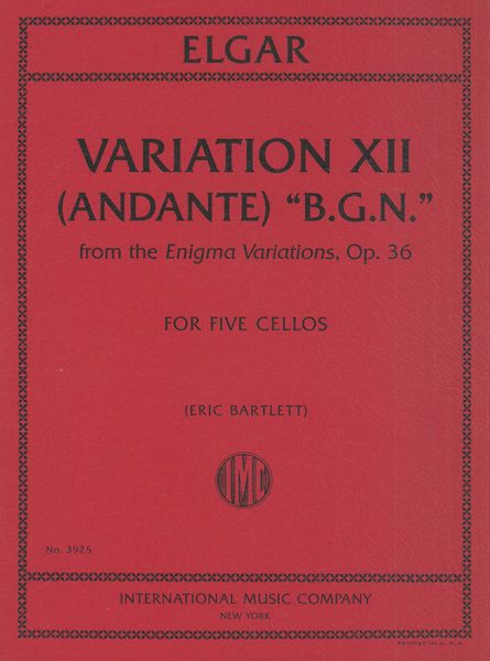 Variation XII (Andante), B. G. N., From The Enigma Variations, Op. 36 : For Five Cellos.
