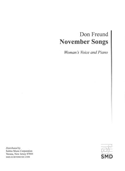 November Songs : For Woman's Voice and Piano (2002).