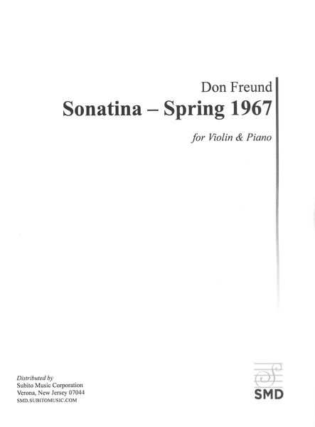 Sonatina - Spring 1967 : For Violin and Piano (1967, 1991).