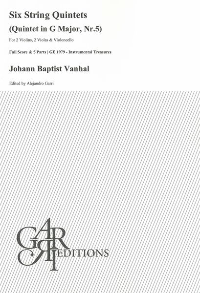 Six String Quintets : Quintet In G Major, Nr. 5 / edited by Alejandro Garri.