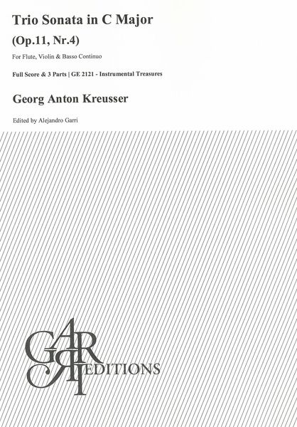 Trio Sonata In C Major, Op. 11 Nr. 4 : For Flute, Violin and Basso Continuo / Ed. Alejandro Garri.