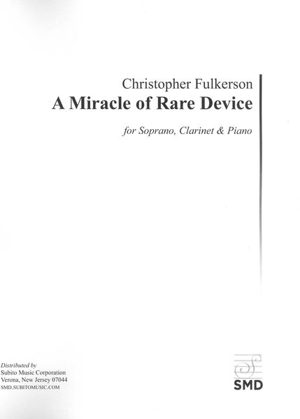 Miracle of Rare Device : For Soprano, Clarinet and Piano (2003).