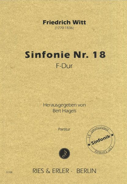 Sinfonie Nr. 18 F-Dur / edited by Bert Hagels.