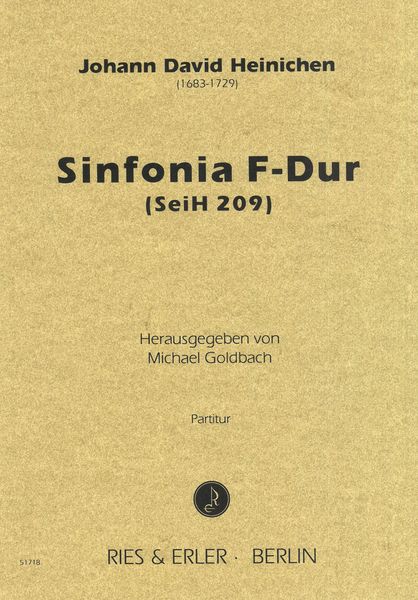 Sinfonia F-Dur (SeiH 209) / edited by Michael Goldbach.