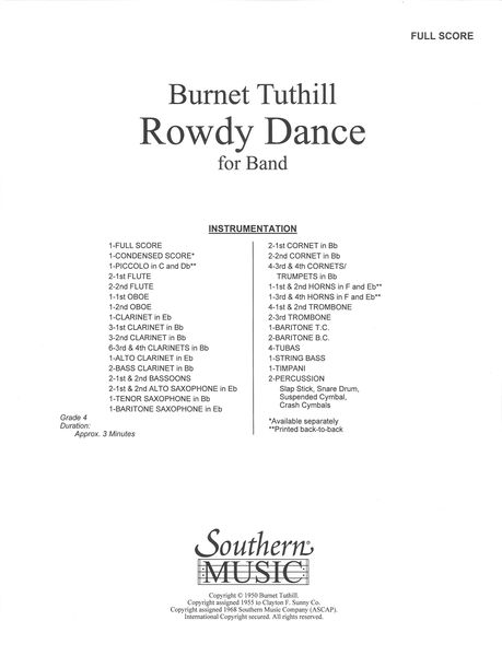 Rowdy Dance : For Band.