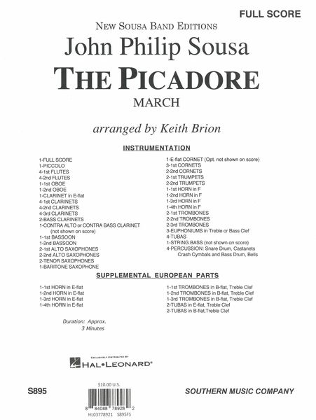 The Picadore March : For Concert Band / arr. Keith Brion.