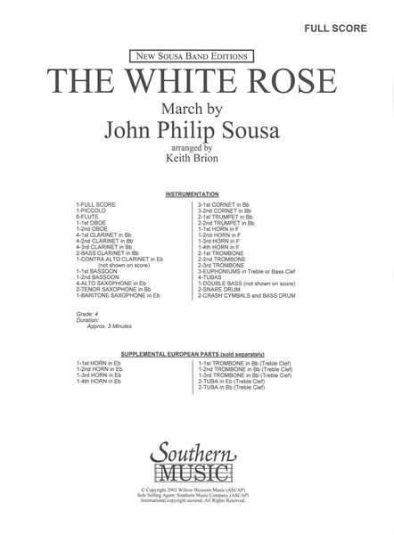 The White Rose March : For Concert Band / arr. Keith Brion.