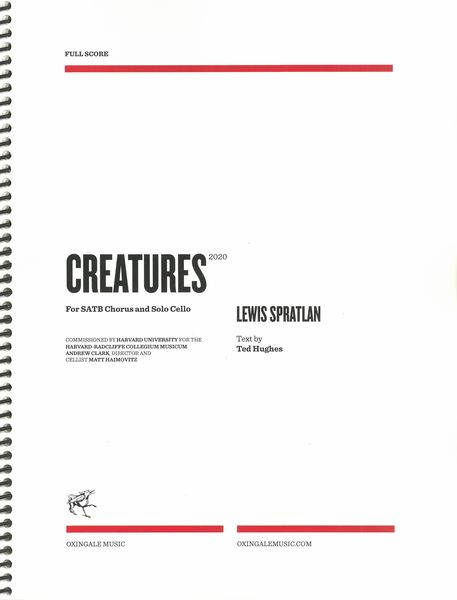 Creatures : For SATB Chorus and Solo Cello (2020).
