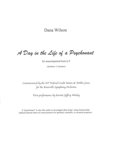 Day In The Life of A Psychonaut : For Unaccompanied Horn In F.