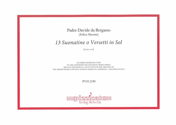 13 Suonatine O Versetti In Sol, Cfmp.R 1376.