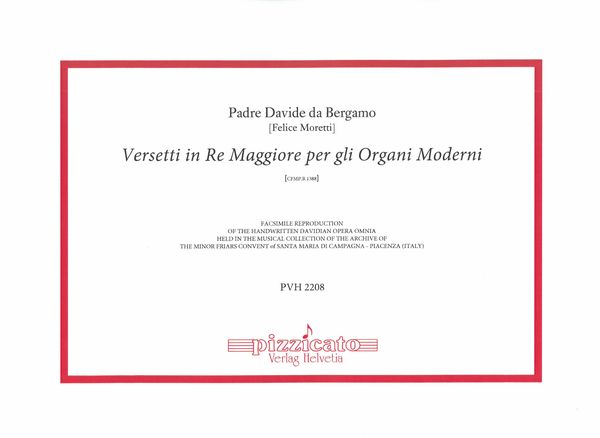 Versetti In Re Maggiore Per Gli Organi Moderni, Cfmp.R 1388.