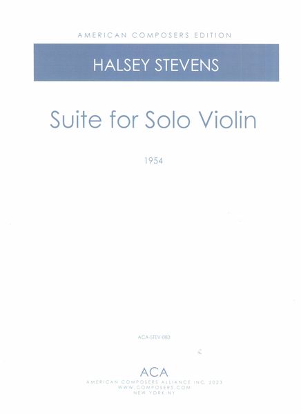 Suite : For Solo Violin (1954).
