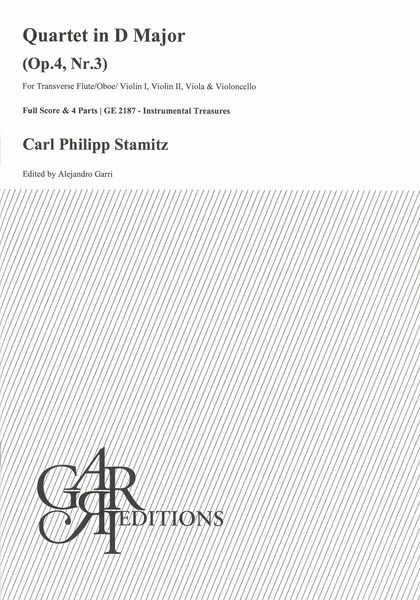 Quartet In D Major, Op. 4 Nr. 3 : For Transverse Flute, Vioiln, Viola and Violoncello.
