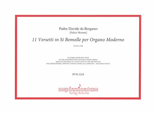 11 Versetti In Si Bemolle Per Organo Moderno, Cfmp.R 1398.
