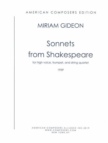 Sonnets From Shakespeare : For High Voice, Trumpet and String Quartet (1959).
