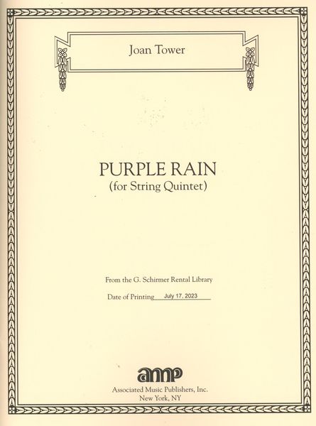 Purple Rain : For String Quintet.