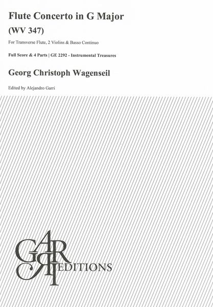 Flute Concerto In G Major, WV 347 : For Transverse Flute, 2 Violins and Basso Continuo.
