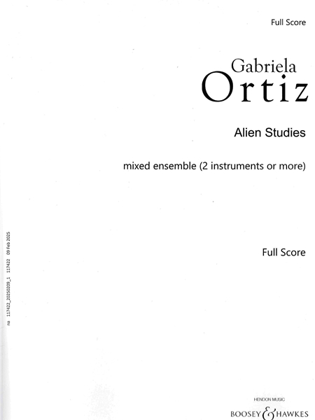 Alien Studies : For Flute, Clarinet, Violin, Violoncello, and Contrabass.