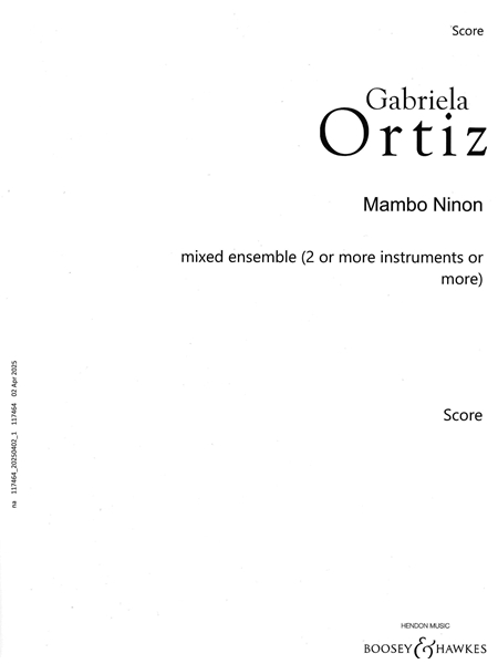 Mambo Ninón : For Alto Saxophone and Piano (2015).