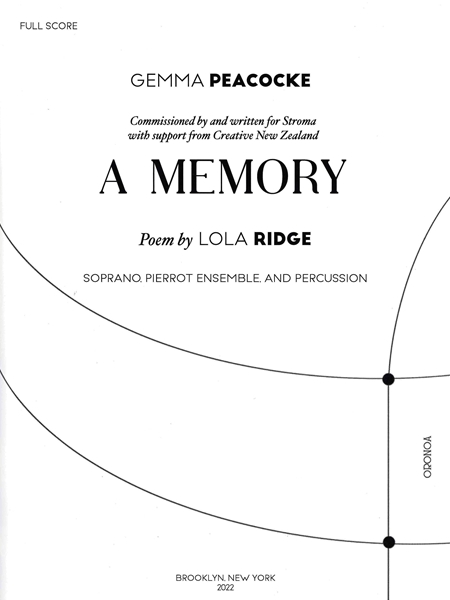 A Memory : For Soprano, Pierrot Ensemble, and Percussion (2022).