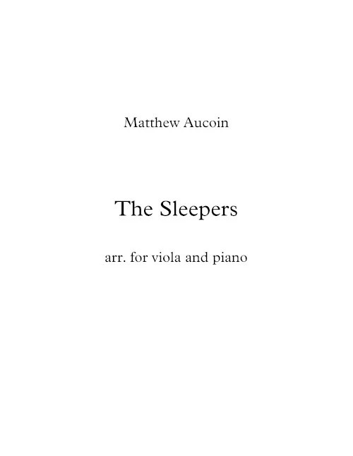 The Sleepers : For Viola and Piano / arranged by The Composer.