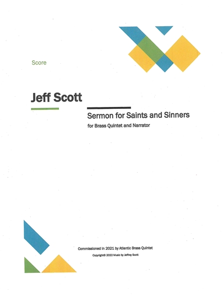 Sermon For Saints and Sinners : For Brass Quintet and Narrator.