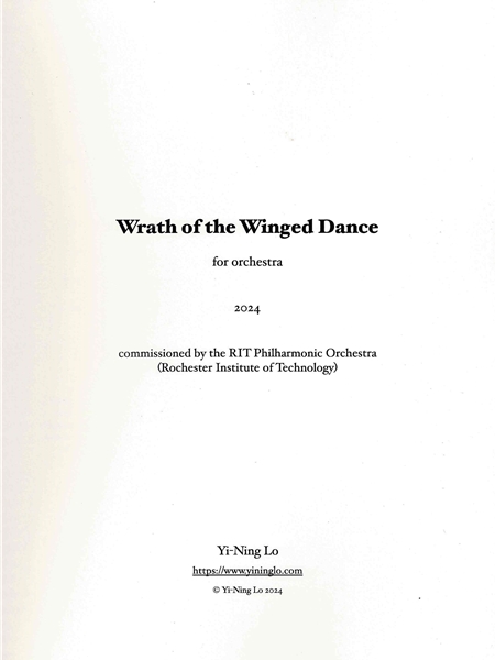 Wrath of The Winged Dance : For Orchestra (2024).