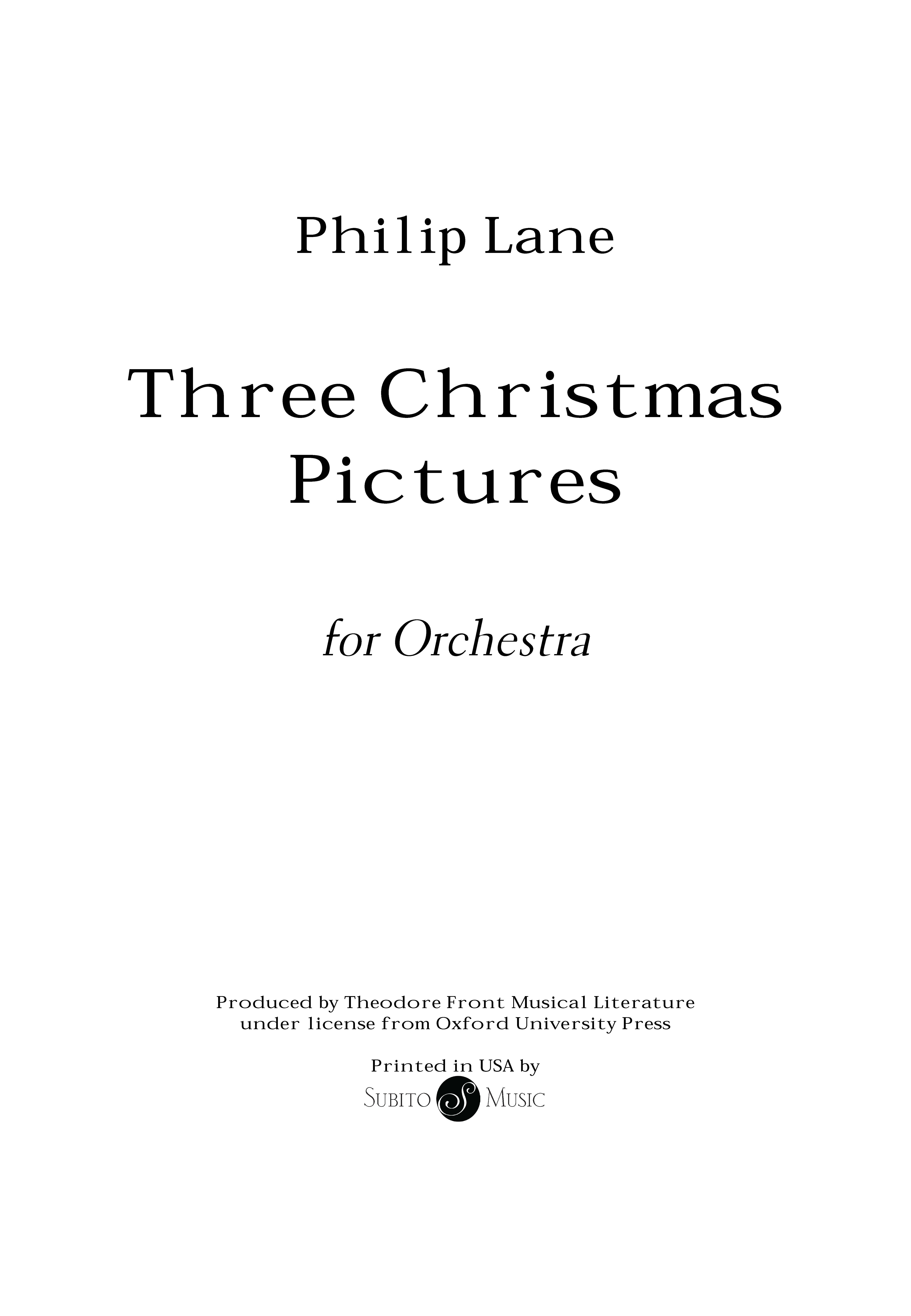 Three Christmas Pictures : For Orchestra.