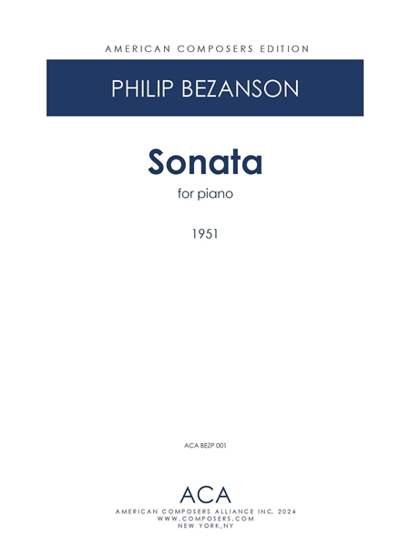 Sonata : For Piano (1951) / edited by Michael David Golzmane.