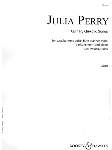 Quinary Quixotic Songs : For Bass/Baritone Voice, Flute, Clarinet, Viola, Baritone Horn and Piano.