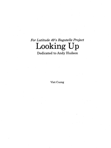 Looking Up : For Clarinet (B Flat) (2021).