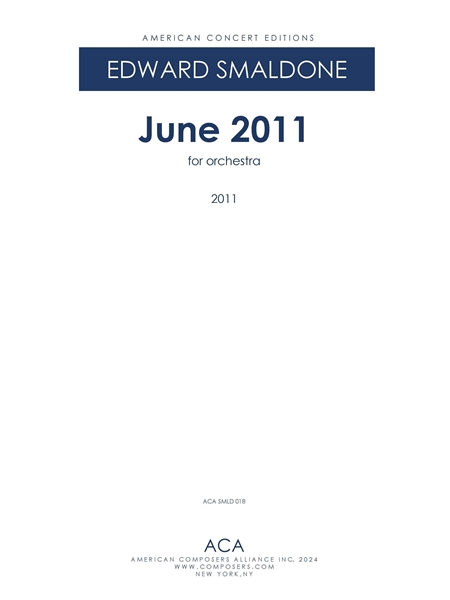 June 2011 : For Orchestra (2011).