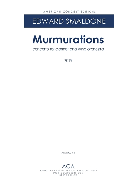 Murmurations : Concerto For Clarinet and Wind Orchestra (2019).