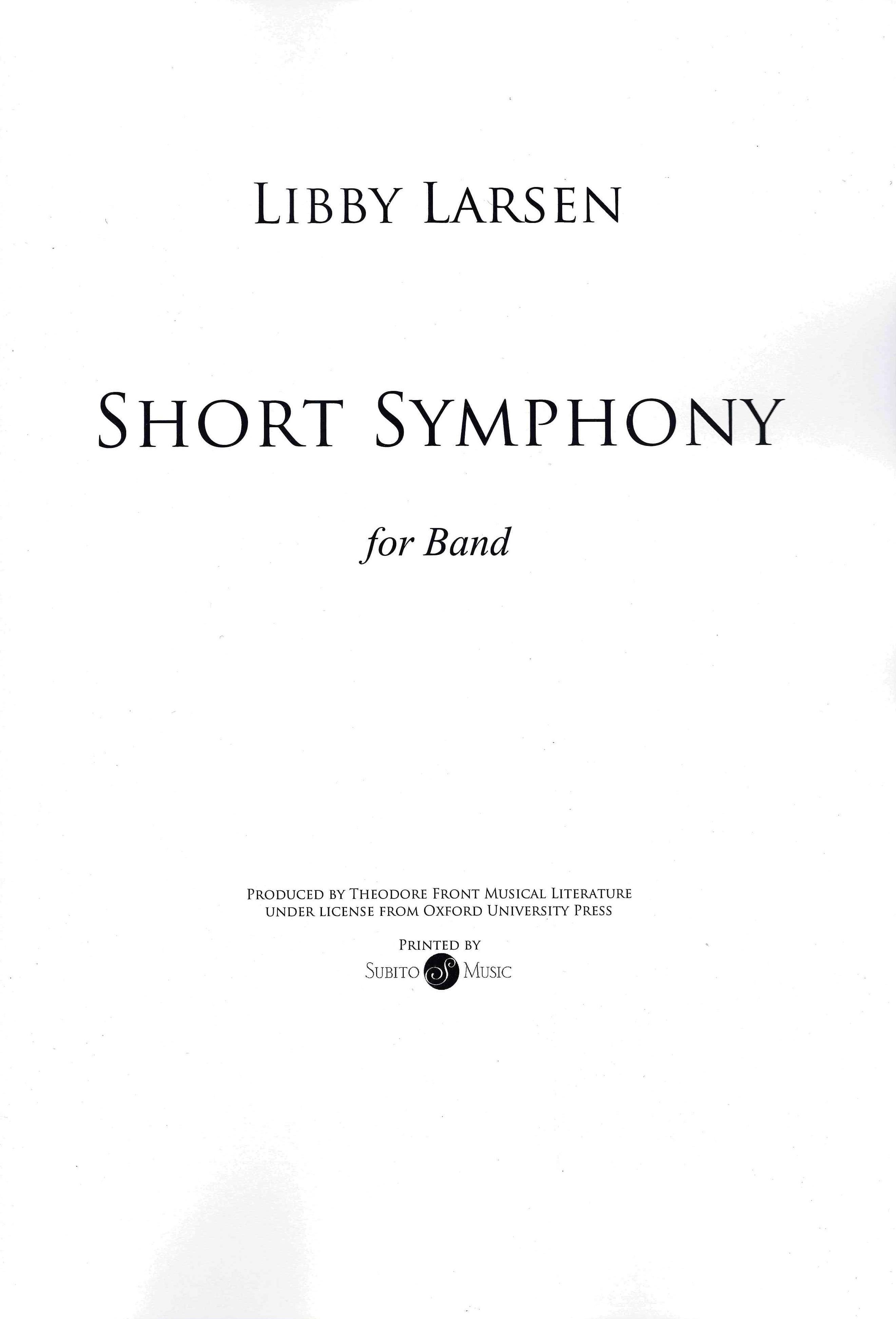 Short Symphony : For Band.