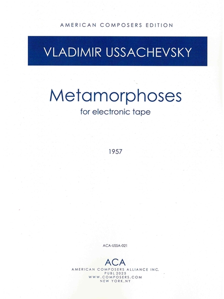 Metamorphoses : For Electric Tape (1957).