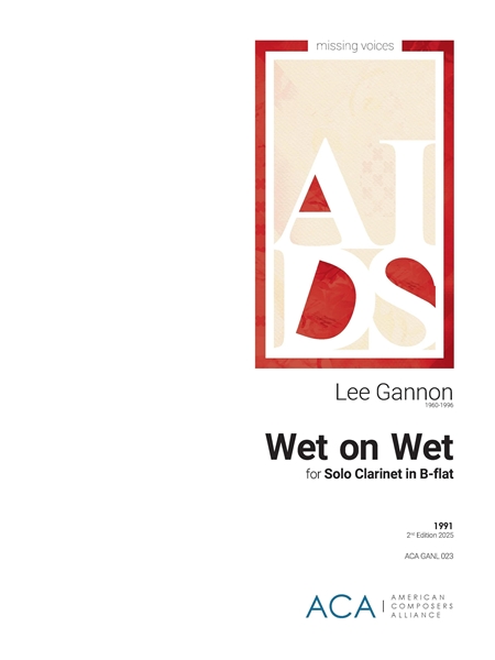 Wet On Wet : For Solo Clarinet In B-Flat (1991).