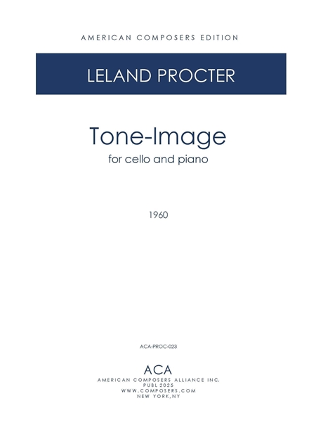 Tone-Image : For Cello and Piano (1960).