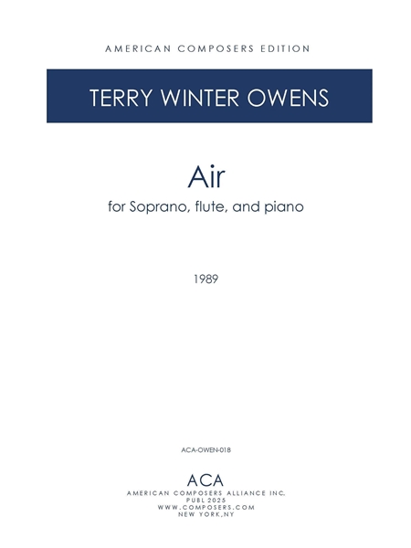Air : For Soprano, Flute (Or Oboe) and Piano (1989).