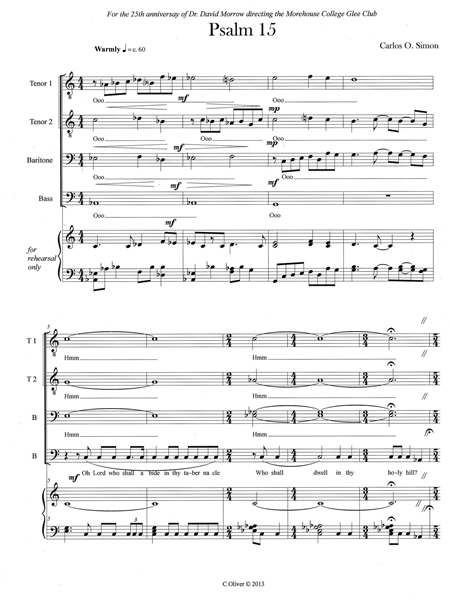 Psalm 15 : For Men's Chorus (TTBB).