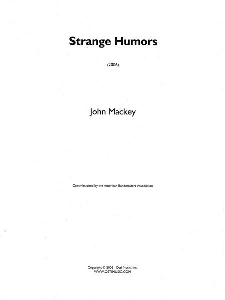 Strange Humors : For Wind Ensemble.