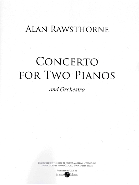 Concerto : For 2 Pianos and Orchestra.