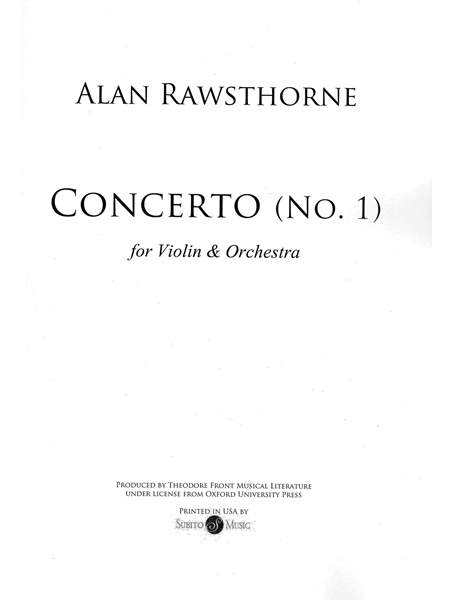 Concerto No. 1 : For Violin and Orchestra.