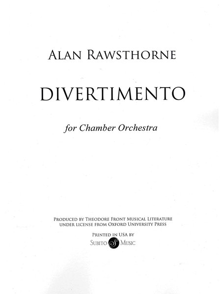 Divertimento : For Chamber Orchestra.