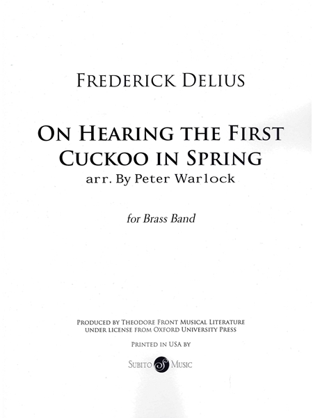 On Hearing The First Cuckoo In Spring : For Brass Band.