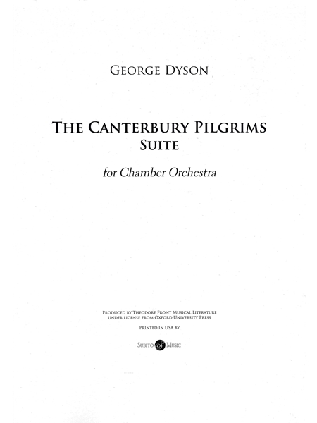 Suite - The Canterbury Pilgrims : For Chamber Orchestra.