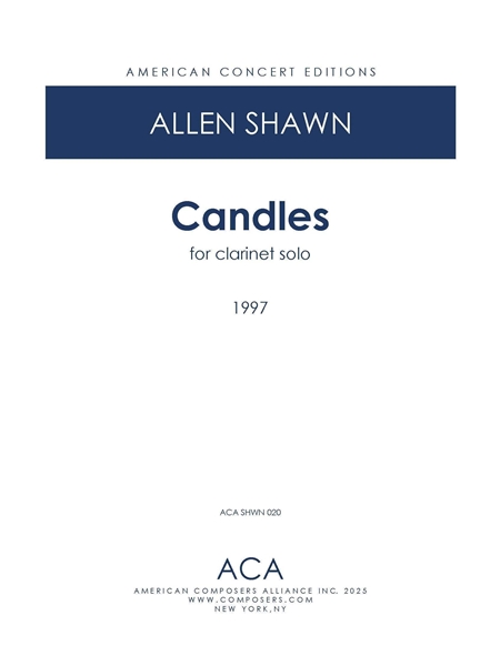 Candles : For Clarinet Solo (1997).