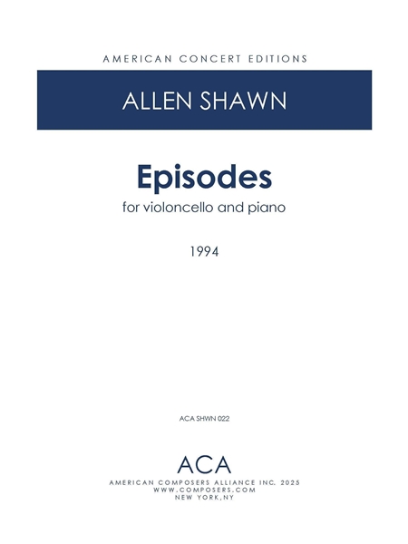 Episodes : For Violoncello and Piano (1994).